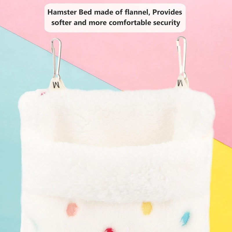 Reshiho Sugar Glider Sleeping Pouch Bag, Warm Hamster Hammock Pouch Sack Small Pet Hanging Bed for Hamster Rat Hedgehog Squirrel and Other Small Animal (White) - Image 4